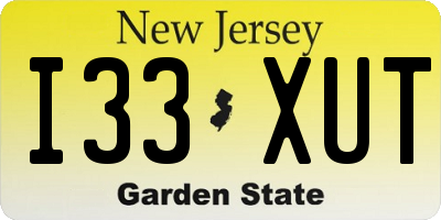 NJ license plate I33XUT