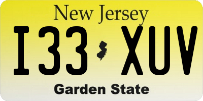 NJ license plate I33XUV