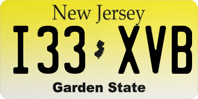 NJ license plate I33XVB