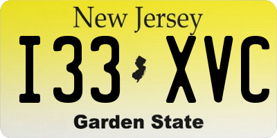NJ license plate I33XVC