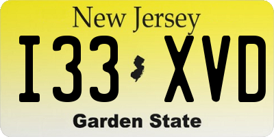 NJ license plate I33XVD