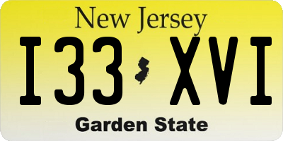 NJ license plate I33XVI
