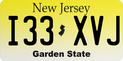 NJ license plate I33XVJ