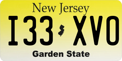 NJ license plate I33XVO