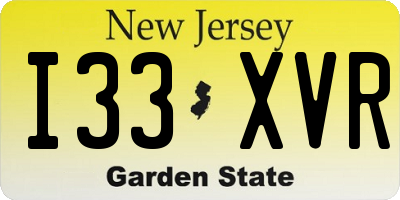 NJ license plate I33XVR