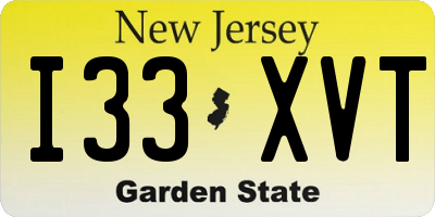NJ license plate I33XVT