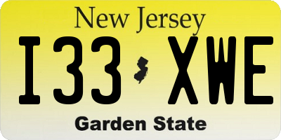 NJ license plate I33XWE