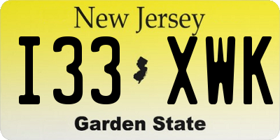NJ license plate I33XWK