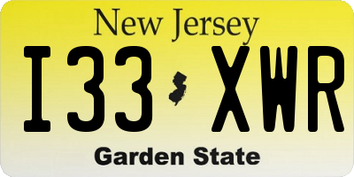 NJ license plate I33XWR