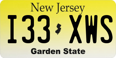 NJ license plate I33XWS