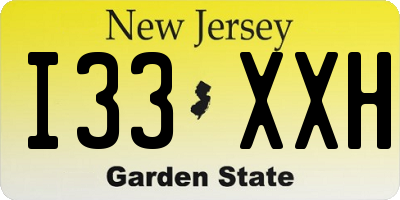 NJ license plate I33XXH