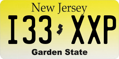 NJ license plate I33XXP
