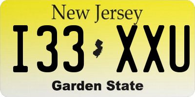 NJ license plate I33XXU