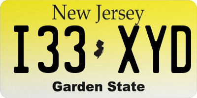 NJ license plate I33XYD