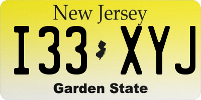 NJ license plate I33XYJ