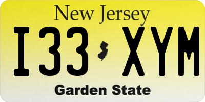 NJ license plate I33XYM