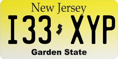 NJ license plate I33XYP
