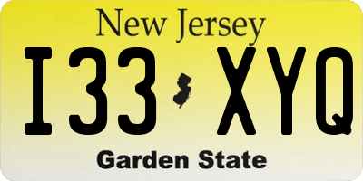 NJ license plate I33XYQ