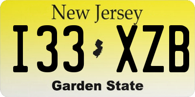 NJ license plate I33XZB