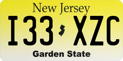 NJ license plate I33XZC