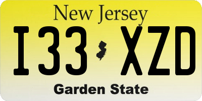 NJ license plate I33XZD