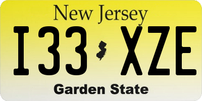 NJ license plate I33XZE