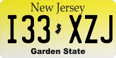 NJ license plate I33XZJ