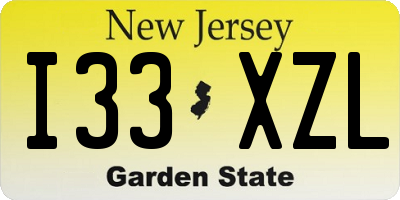 NJ license plate I33XZL