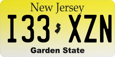 NJ license plate I33XZN
