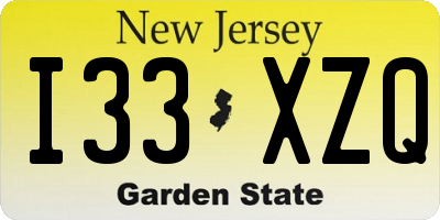 NJ license plate I33XZQ