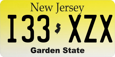 NJ license plate I33XZX