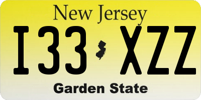NJ license plate I33XZZ