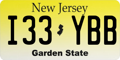 NJ license plate I33YBB
