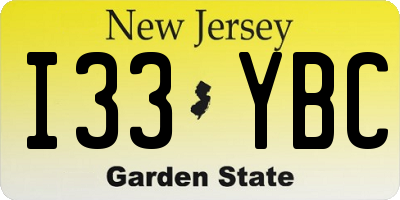 NJ license plate I33YBC