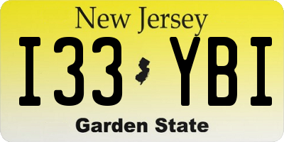 NJ license plate I33YBI
