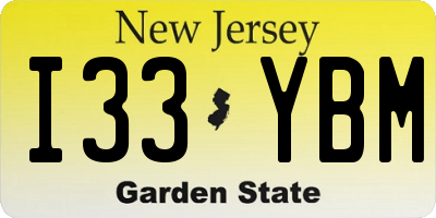 NJ license plate I33YBM