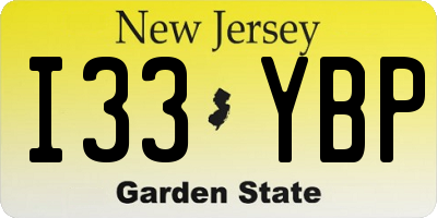 NJ license plate I33YBP