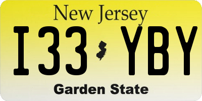 NJ license plate I33YBY