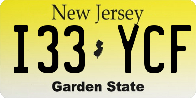 NJ license plate I33YCF