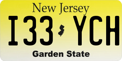 NJ license plate I33YCH