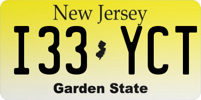 NJ license plate I33YCT