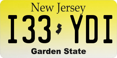 NJ license plate I33YDI