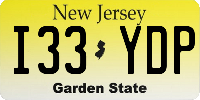 NJ license plate I33YDP