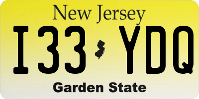 NJ license plate I33YDQ