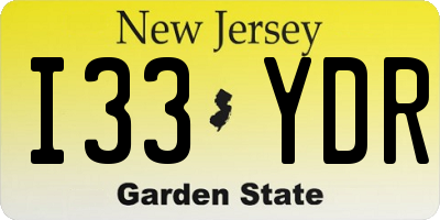 NJ license plate I33YDR