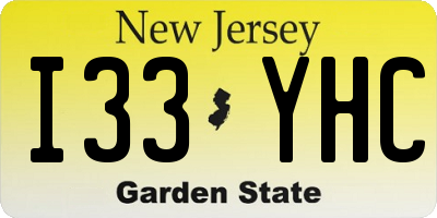 NJ license plate I33YHC