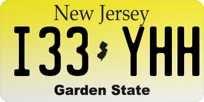 NJ license plate I33YHH