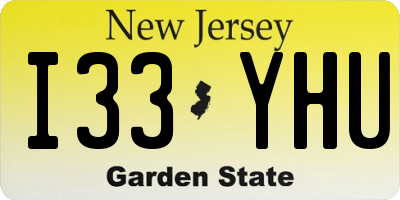 NJ license plate I33YHU