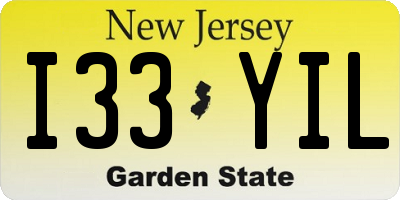 NJ license plate I33YIL