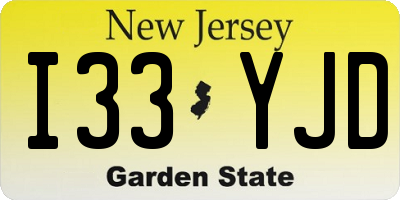 NJ license plate I33YJD